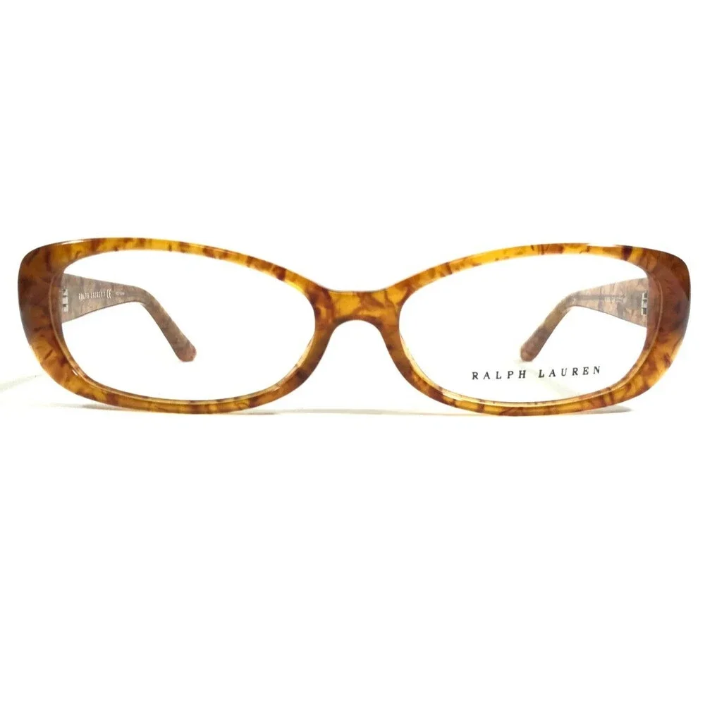 RALPH LAUREN Tortoiseshell Brown Rectangular Women’s Glasses and CASE see pics